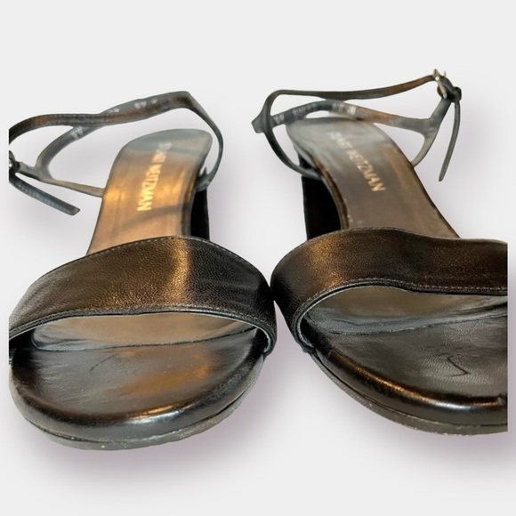 Stuart Weitzman Silver Block Heel with Straps Size 8.5 - Picture 4 of 9